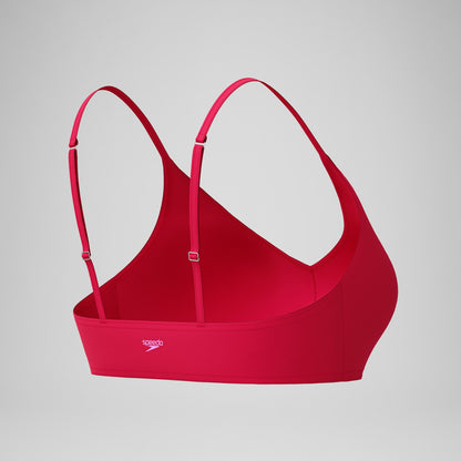 Speedo Solid Triangle Bikini Top Ruby