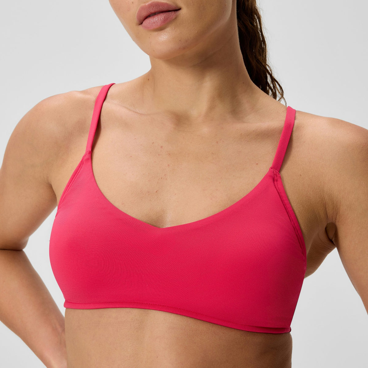Speedo Solid Triangle Bikini Top Ruby