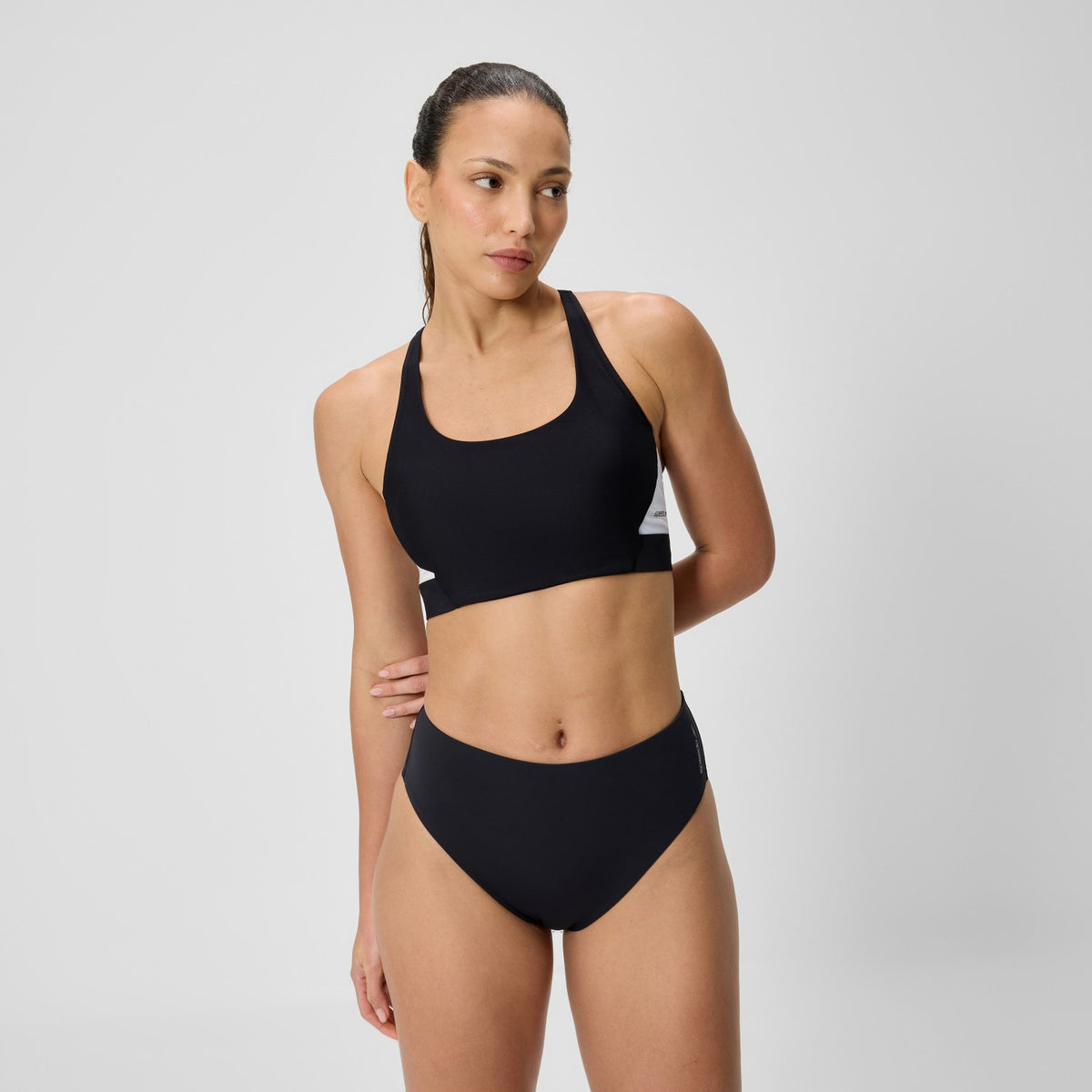 Speedo Colourblock Bikini Top Black/White