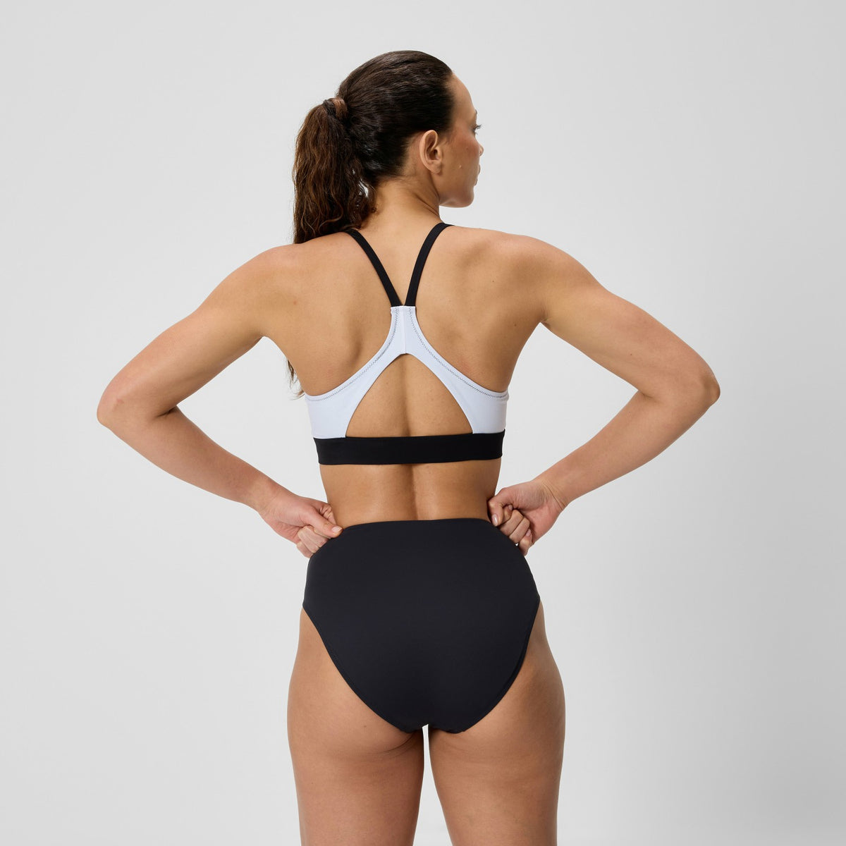 Speedo Colourblock Bikini Top Black/White