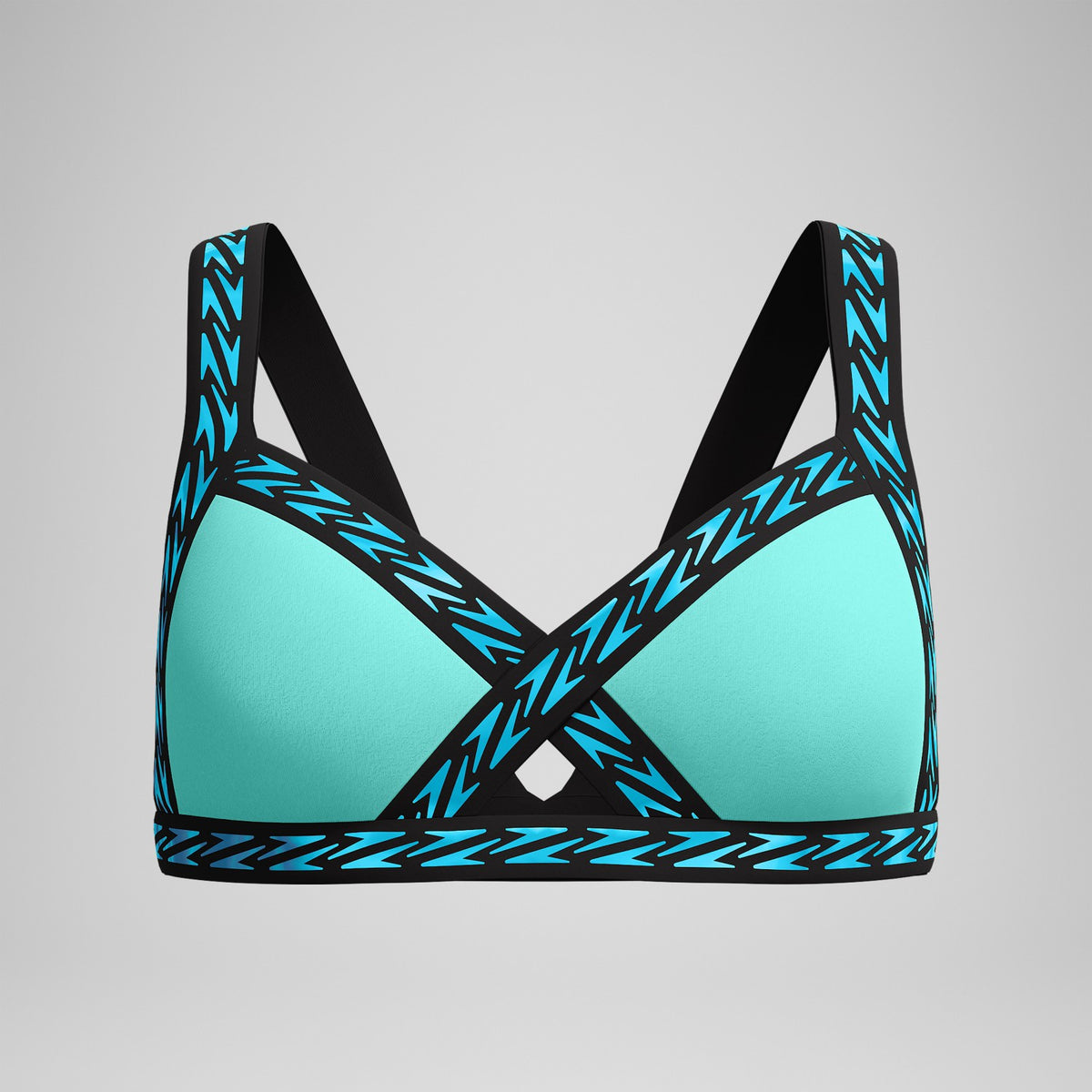 Speedo FLU3NTE Logo Elastic Bikini Top Turquoise