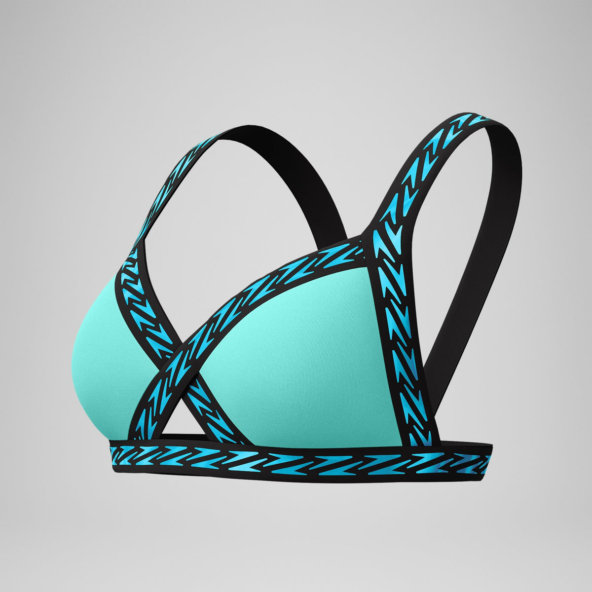 Speedo FLU3NTE Logo Elastic Bikini Top Turquoise