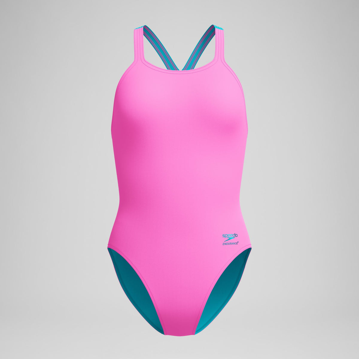 Speedo Club Training Powerback Swimsuit Pink/Blue