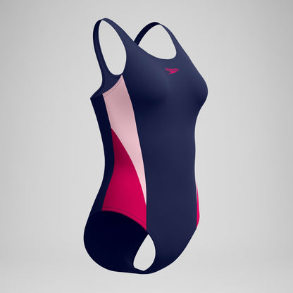 Speedo Colorblock Splice 2.0 One Piece Navy/Pink