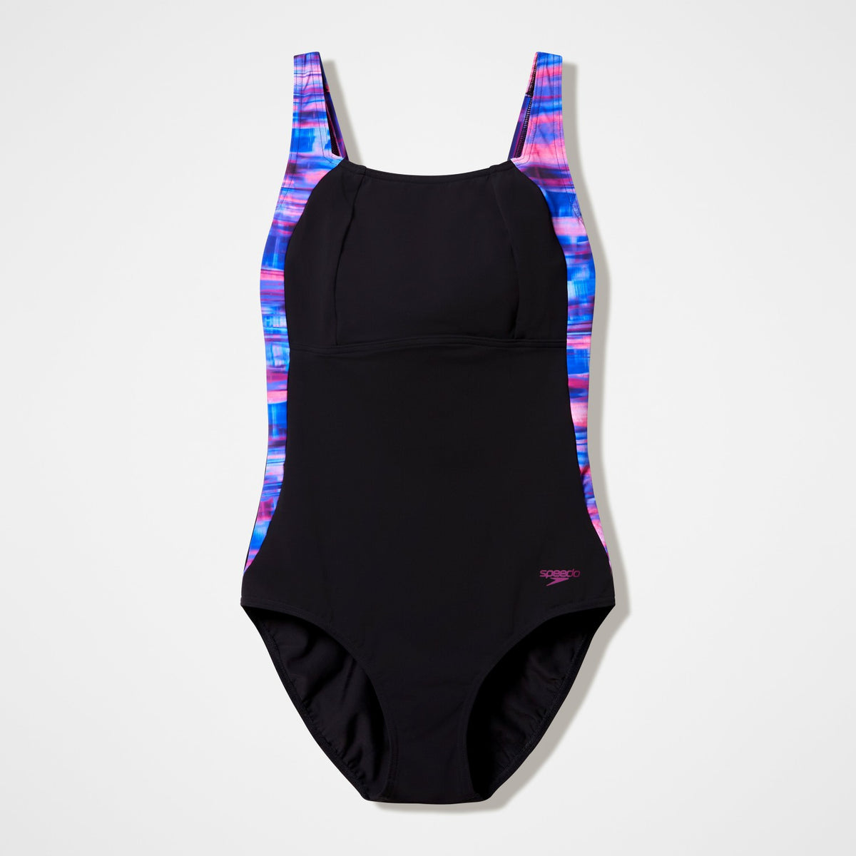 Speedo Luna Lustre Printed Swimsuit Black/Pink
