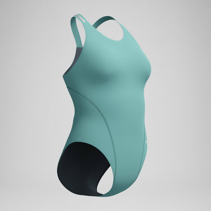Speedo V Class Performance Back Swimsuit Storm Green