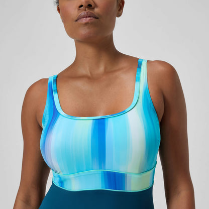 Speedo Shaping Printed Contour Eclipse Swimsuit DarkTeal/Green
