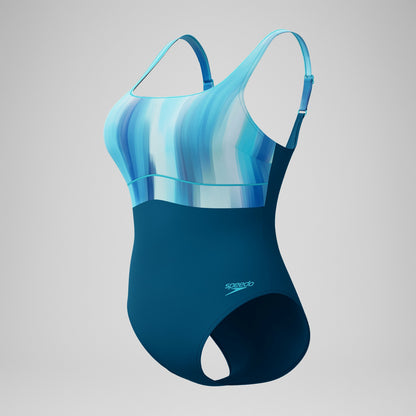 Speedo Shaping Printed Contour Eclipse Swimsuit DarkTeal/Green