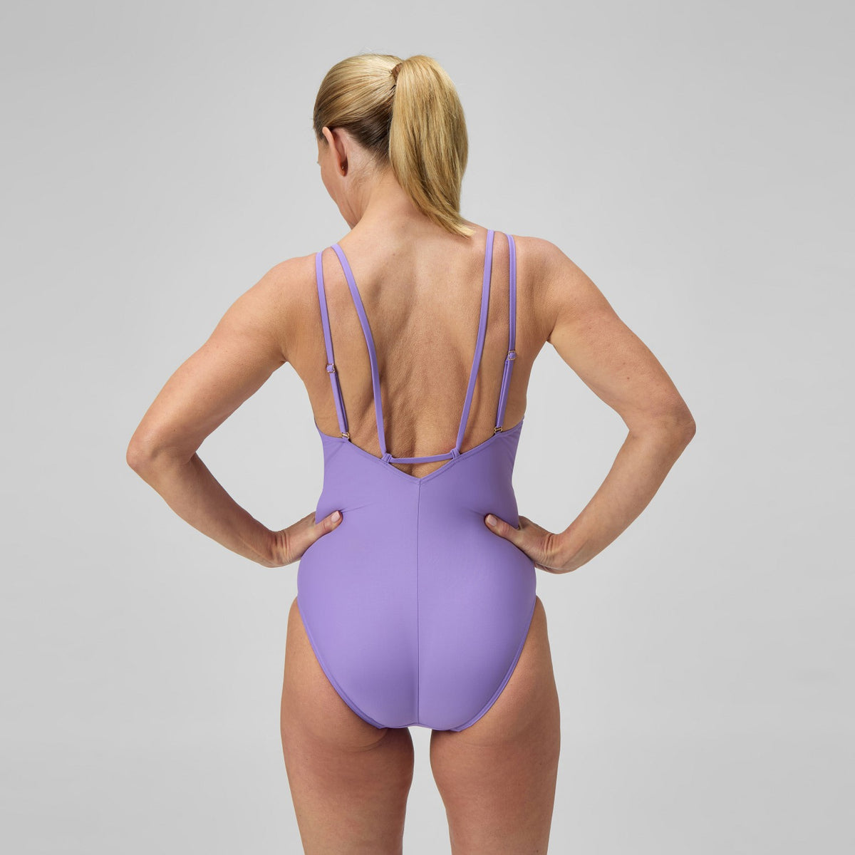 Speedo Shaping Strappy Swimsuit Purple