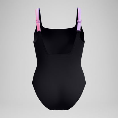 Speedo Shaping Printed Contour Eclipse Swimsuit Black/Pink