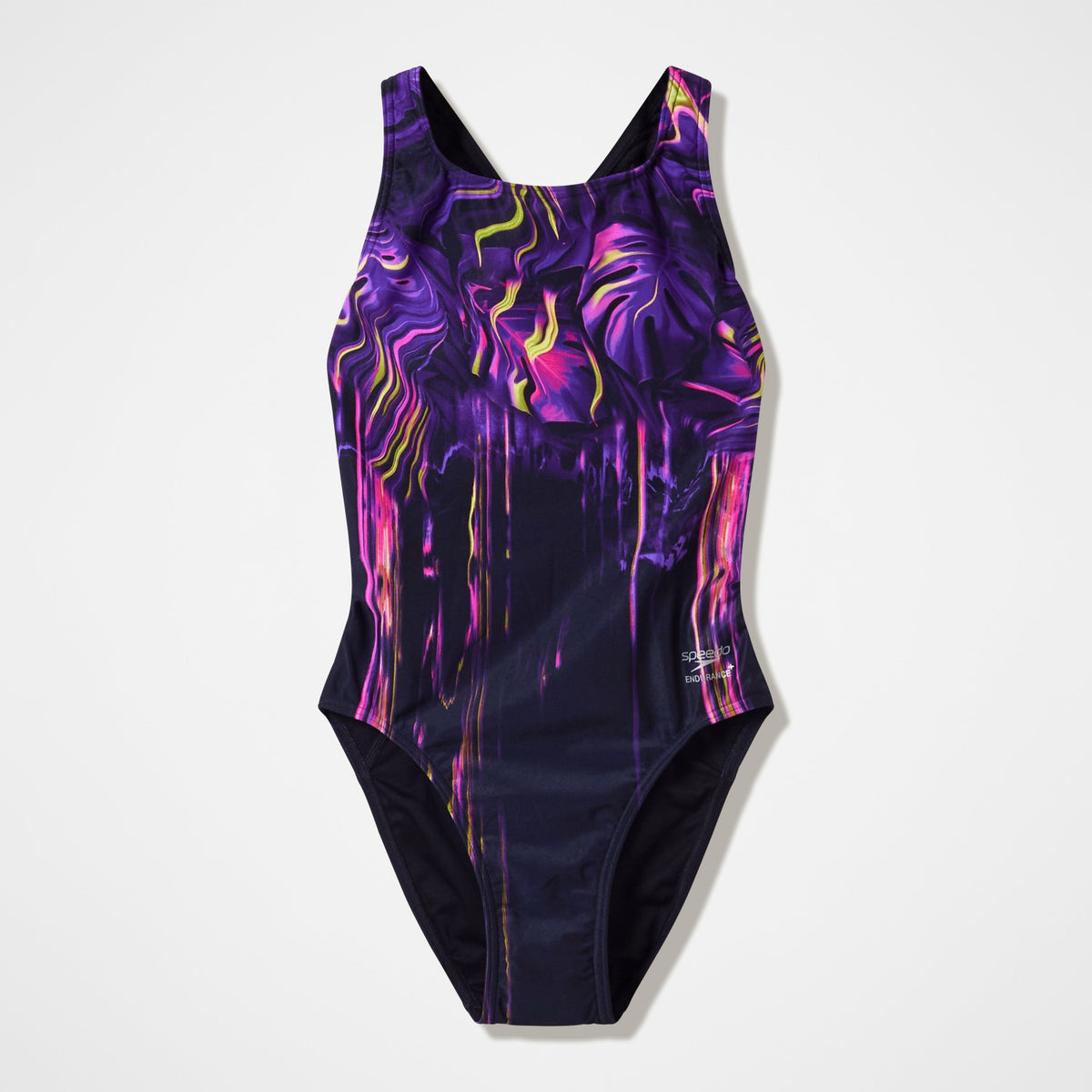 Speedo Club Training Printed Powerback Swimsuit Purple/Black