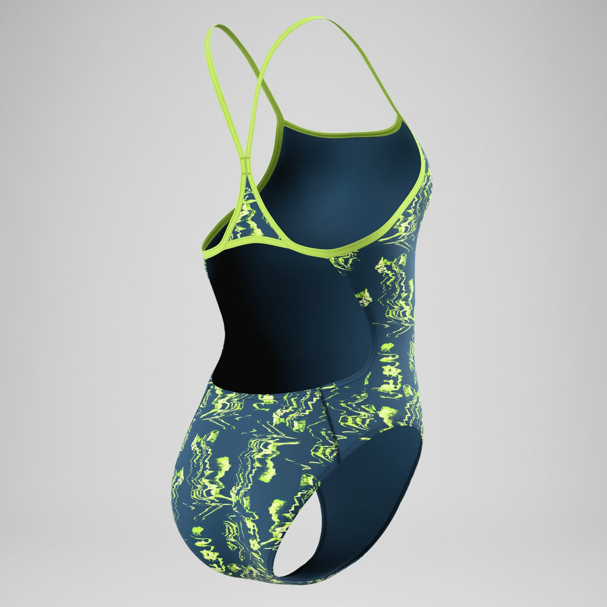 Speedo Club Training Printed Turnback Swimsuit Blue/Green