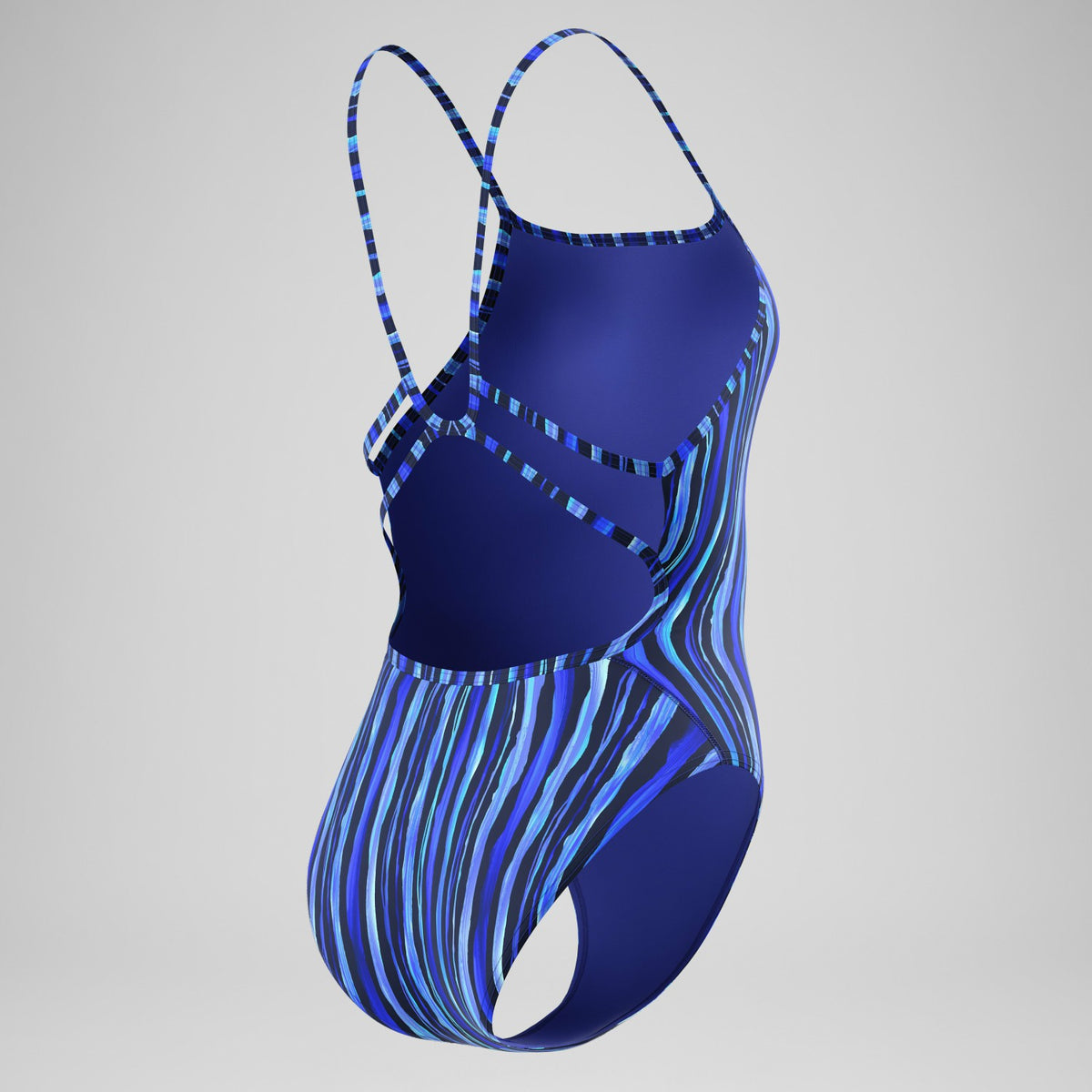 Speedo Club Training Printed Web Back Swimsuit Navy/Blue