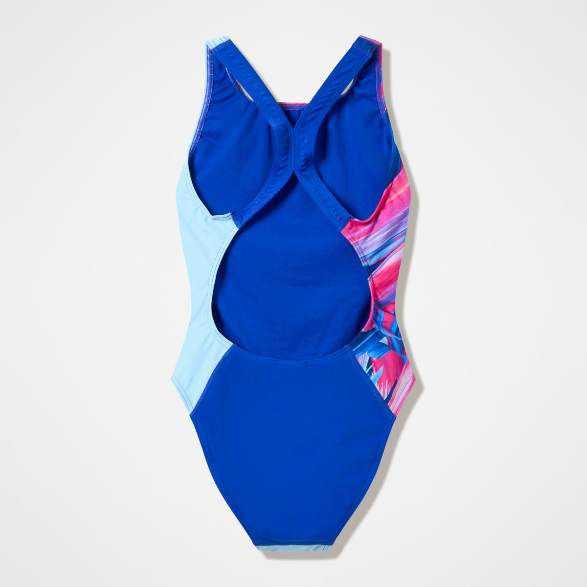 Speedo Club Training Printed Powerback Swimsuit Blue/Pink
