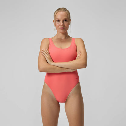 Speedo Textured Deep U-Back Swimsuit Coral