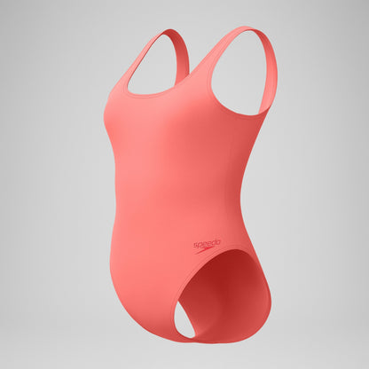 Speedo Textured Deep U-Back Swimsuit Coral