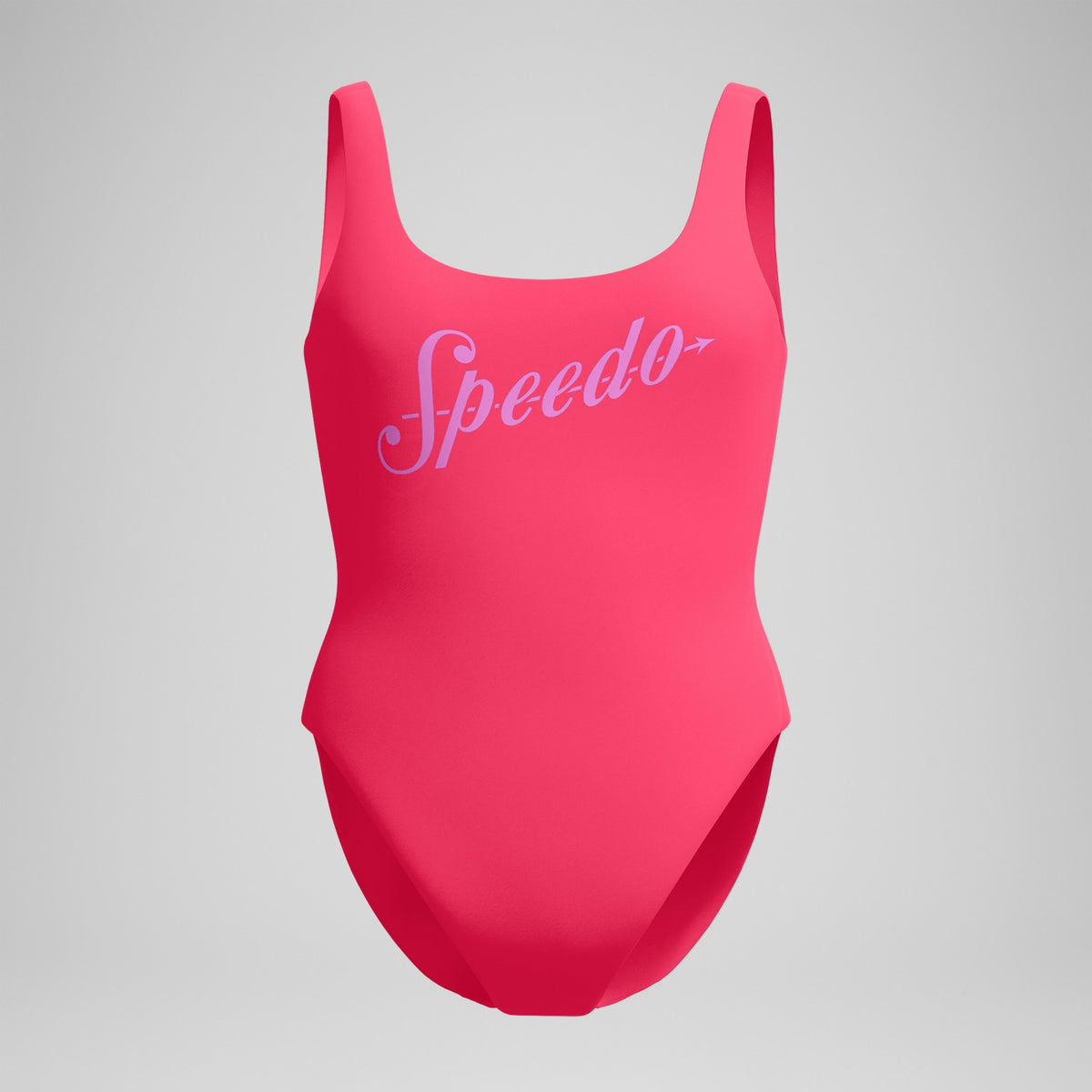 Speedo Logo Deep U-Back Swimsuit Pink