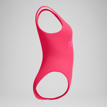 Speedo Logo Deep U-Back Swimsuit Pink