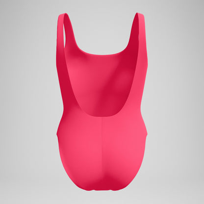 Speedo Logo Deep U-Back Swimsuit Pink
