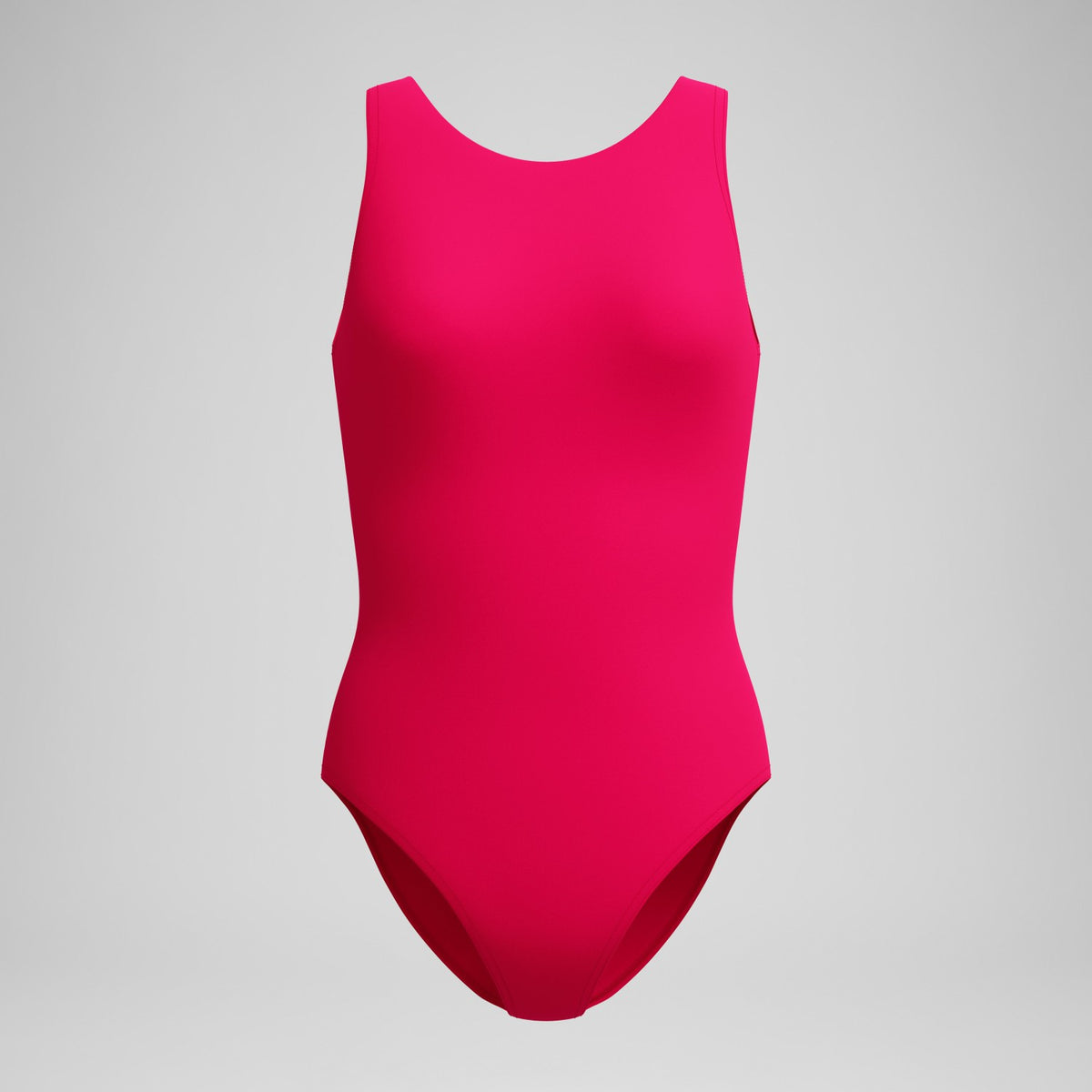 Speedo Solid High Neck Swimsuit Ruby