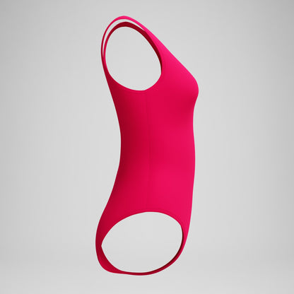 Speedo Solid High Neck Swimsuit Ruby