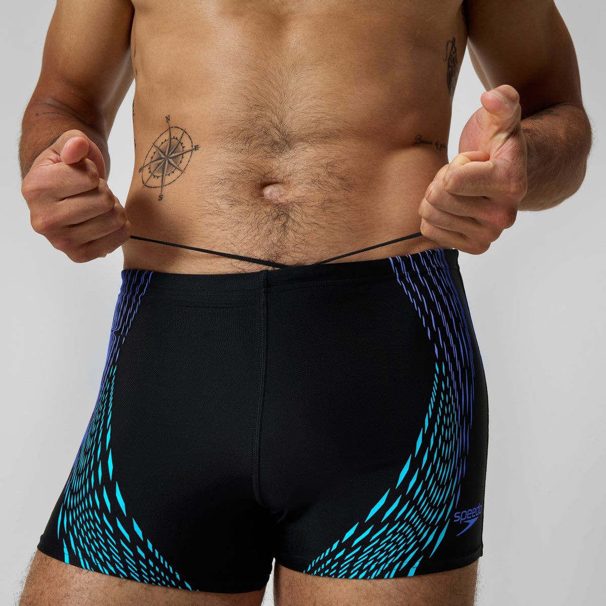 Speedo Duo Logo Print Aquashorts Black/Blue