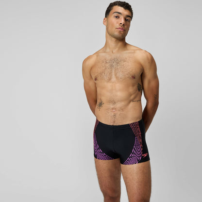 Speedo Duo Logo Print Aquashorts Black/Coral