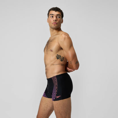 Speedo Duo Logo Print Aquashorts Black/Coral