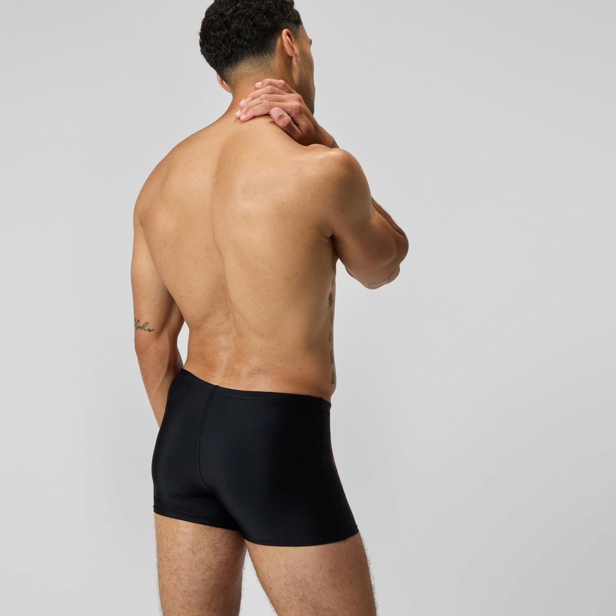 Speedo Duo Logo Print Aquashorts Black/Coral