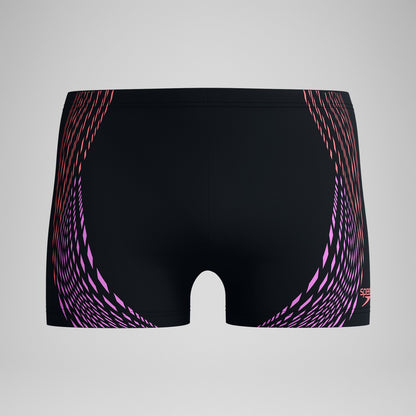 Speedo Duo Logo Print Aquashorts Black/Coral