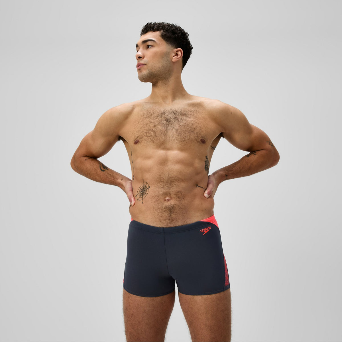 Speedo Hyperboom Splice Aquashorts Grey/Orange