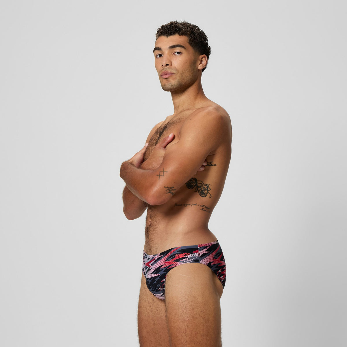 Speedo Hyperboom Printed Brief Black/Red