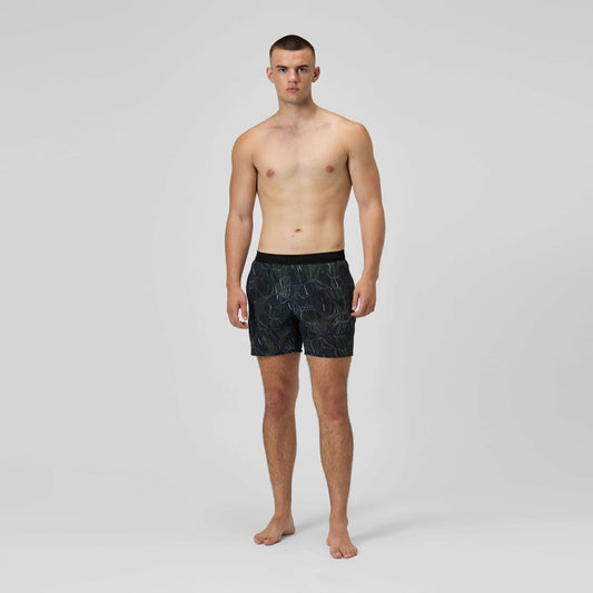 Speedo Print Volley Swim Shorts Black/Grey