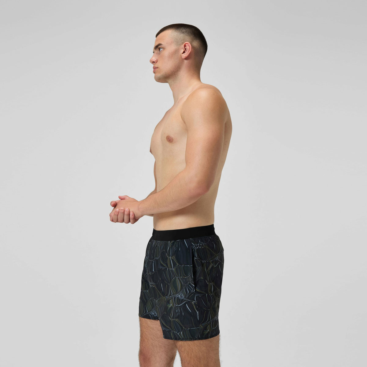 Speedo Print Volley Swim Shorts Black/Grey