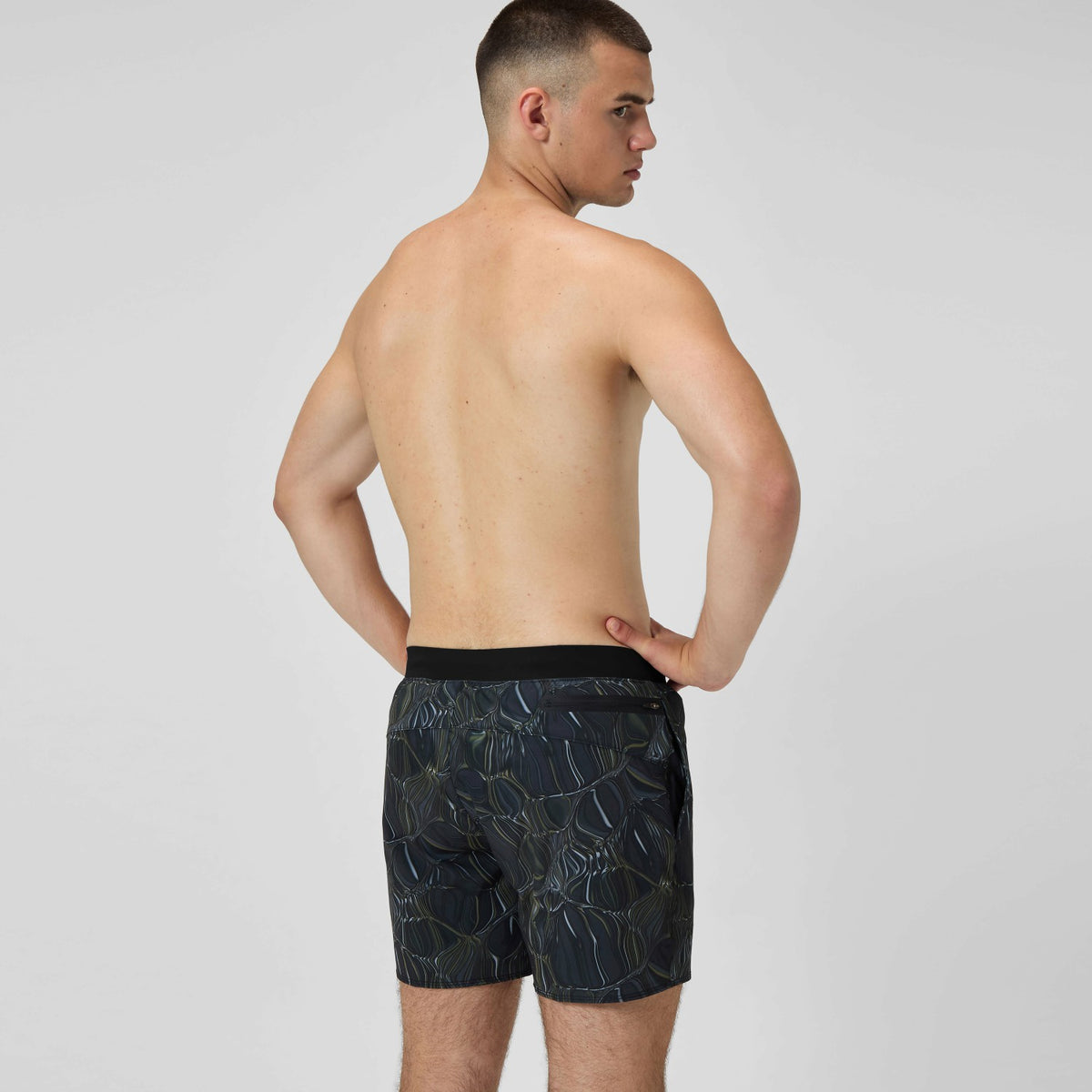 Speedo Print Volley Swim Shorts Black/Grey