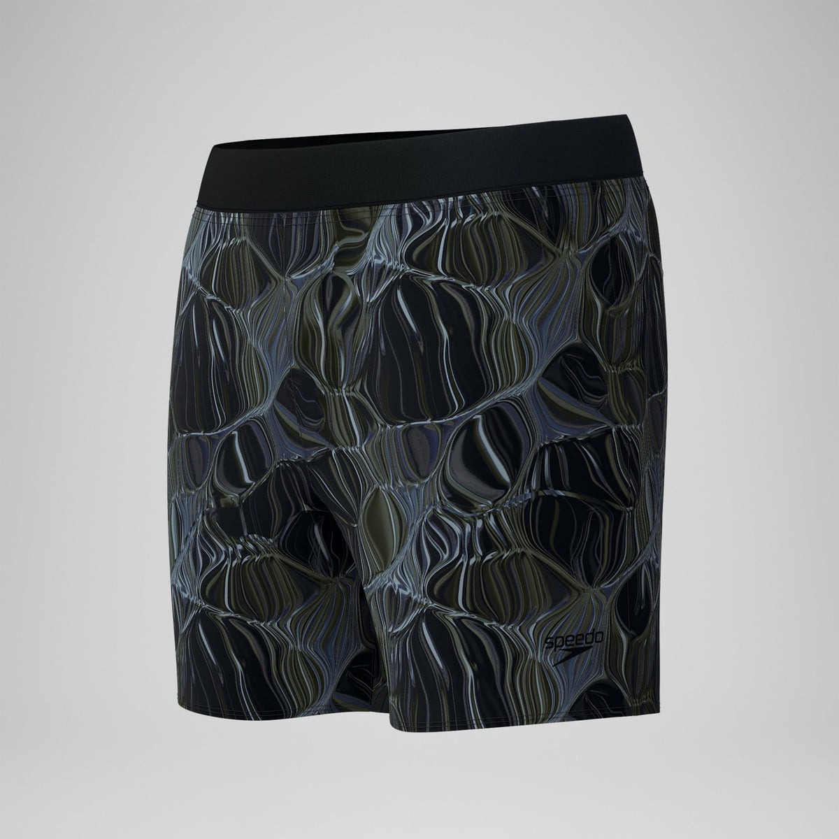Speedo Print Volley Swim Shorts Black/Grey