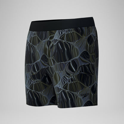 Speedo Print Volley Swim Shorts Black/Grey