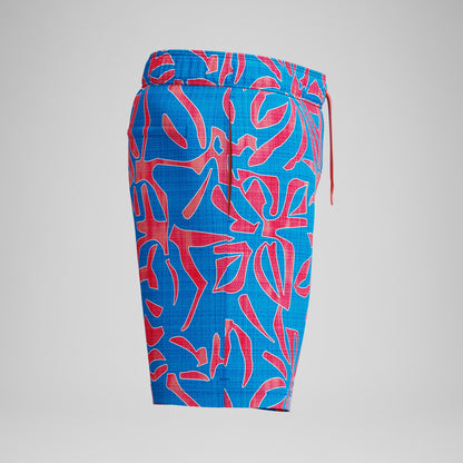 Speedo Redondo Edge Printed Swim Shorts Orange/Blue