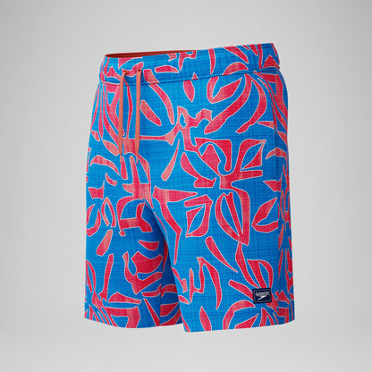 Speedo Redondo Edge Printed Swim Shorts Orange/Blue