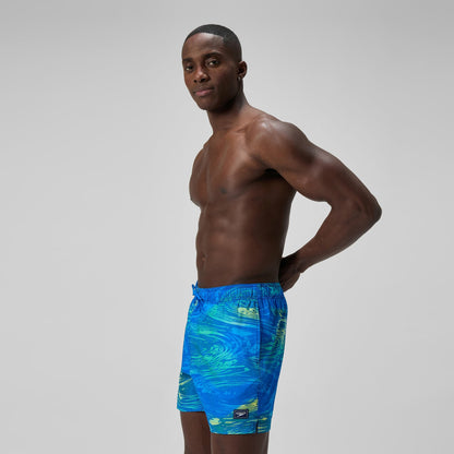 Speedo Redondo Edge Printed Swim Shorts Blue/Green
