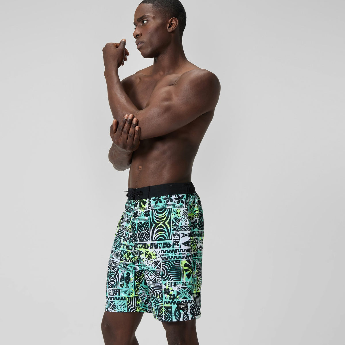 Speedo Printed Bondi Swim Shorts Black/White