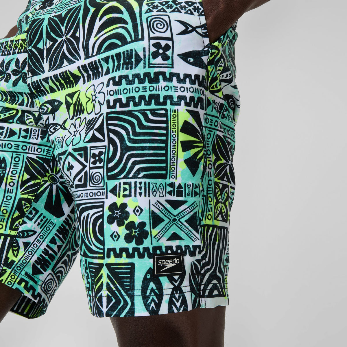 Speedo Printed Bondi Swim Shorts Black/White