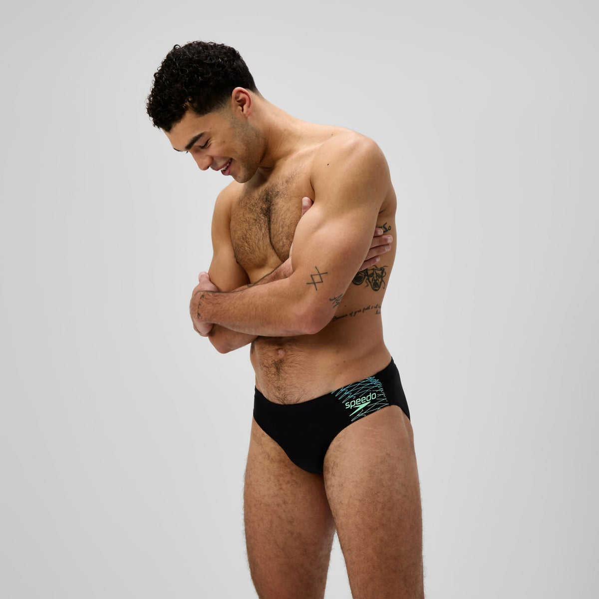 Speedo Medley Logo Brief Black/Green