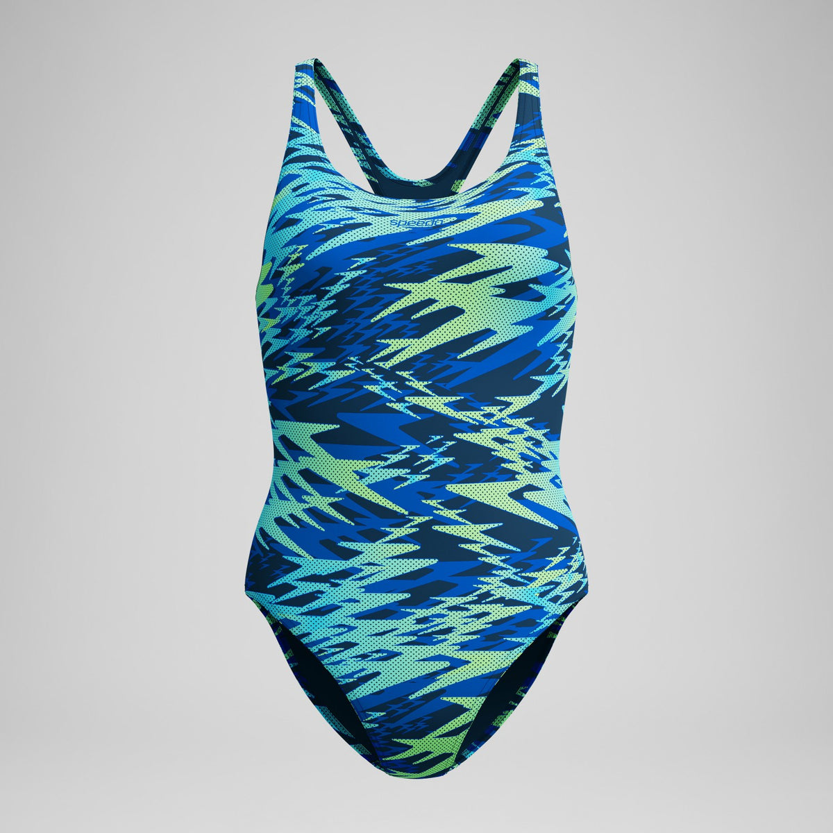 Speedo Hyperboom Printed Medalist Swimsuit Blue/Green