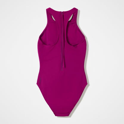 Speedo Racerback Zip Swimsuit Dark Pink