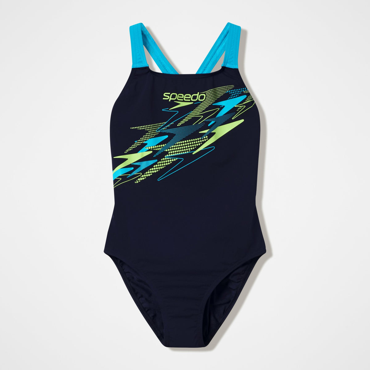 Speedo Medley Logo Medalist Swimsuit Black/Turquoise