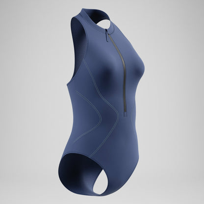 Speedo Ocean Flex Zip Swimsuit Grey/Blue