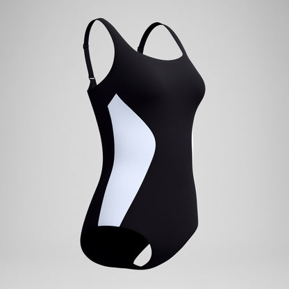 Speedo Shaping Colourblock Contour Swimsuit Black/White