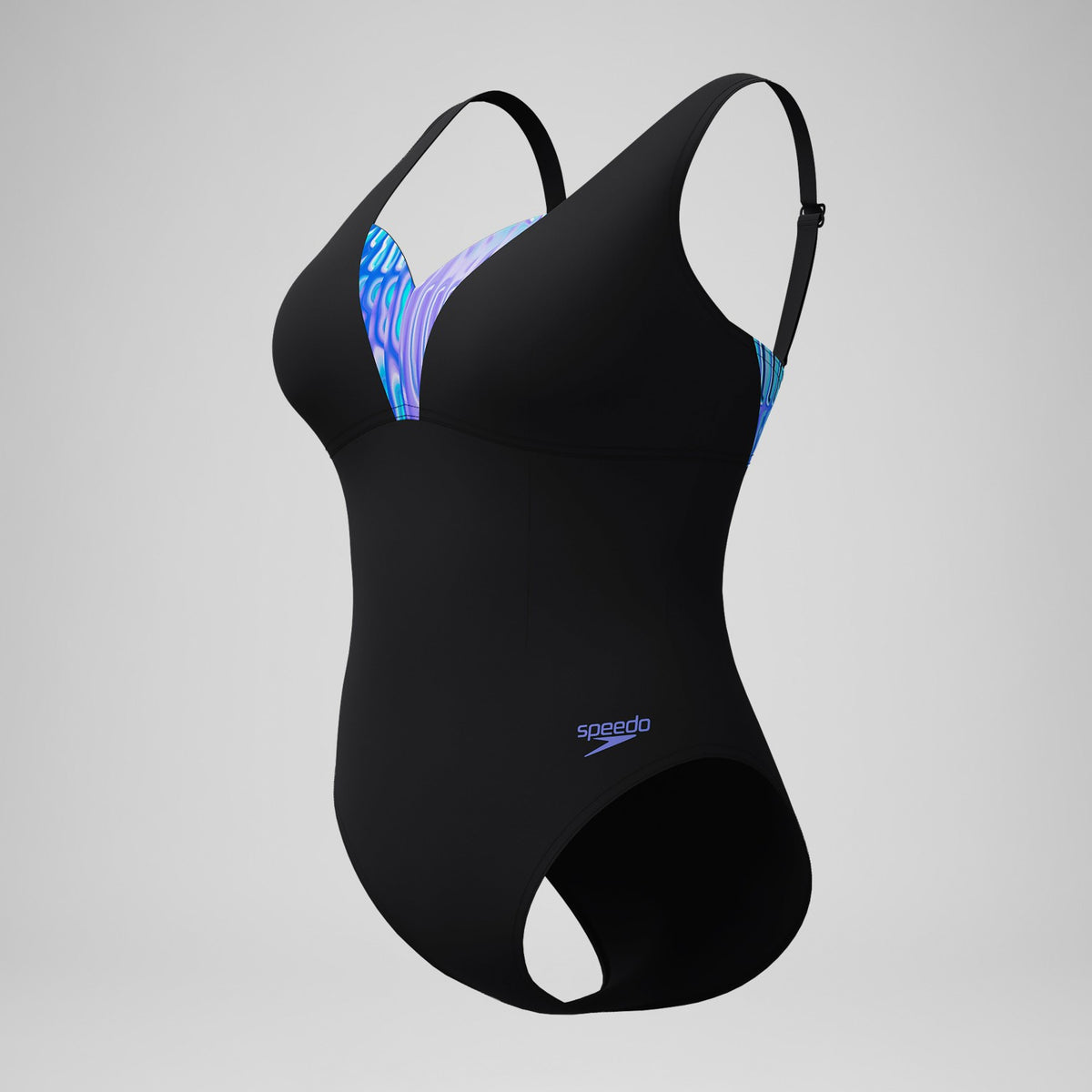 Speedo Shaping Printed OpusGem Swimsuit Black/Blue