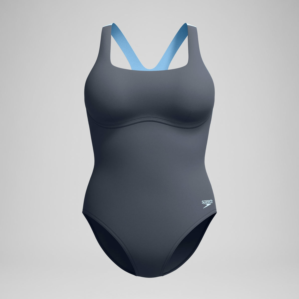 Speedo Flex Band with Built in Swim Bra Swimsuit Grey/Blue